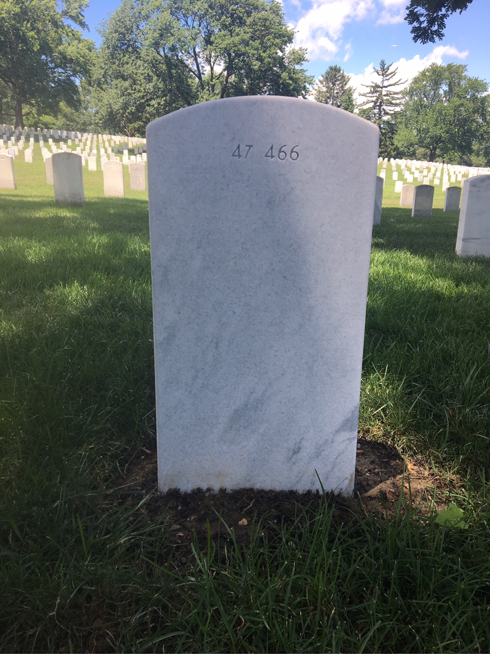Back of headstone — Charles Baker