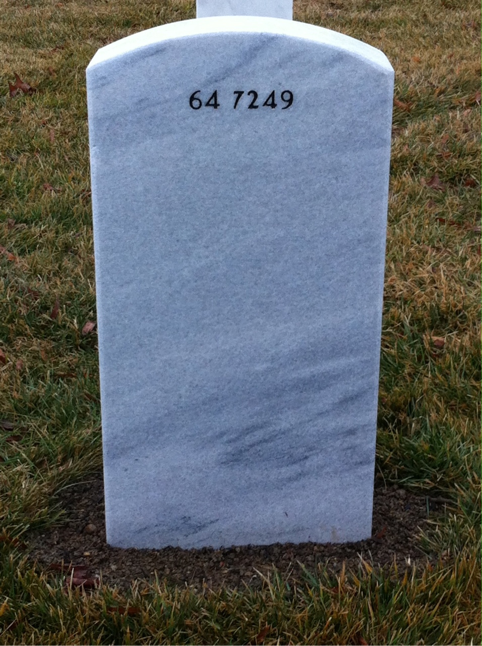 Back of headstone — Thomas Julian