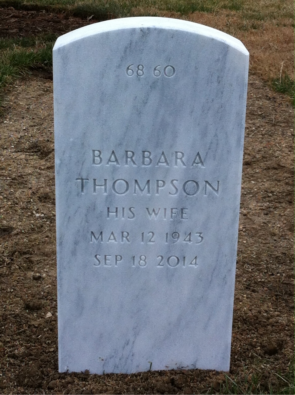 Back of headstone — David Land