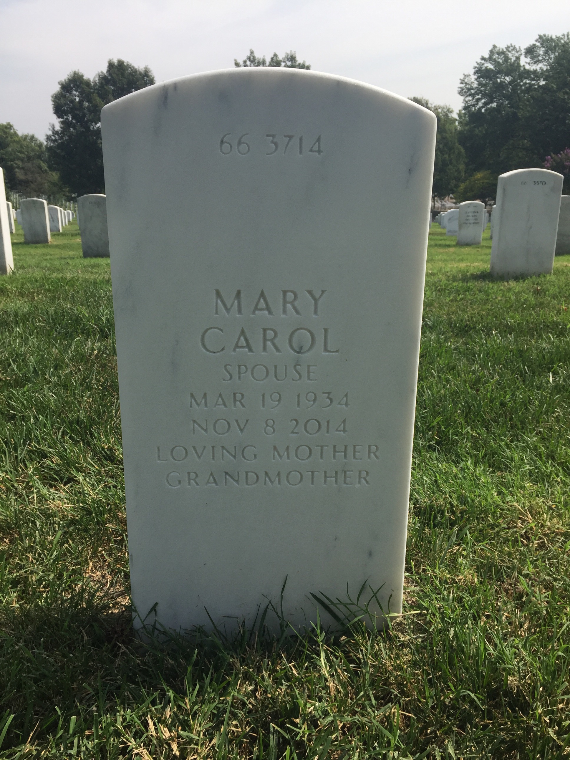 Back of headstone — Eugene Muth