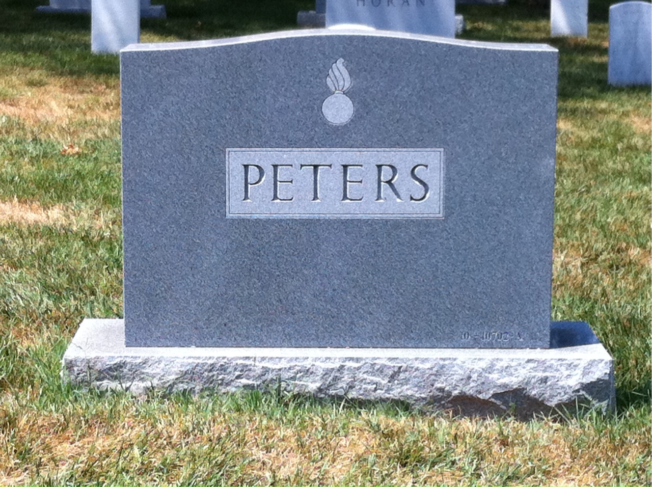 Back of headstone — Robert Peters