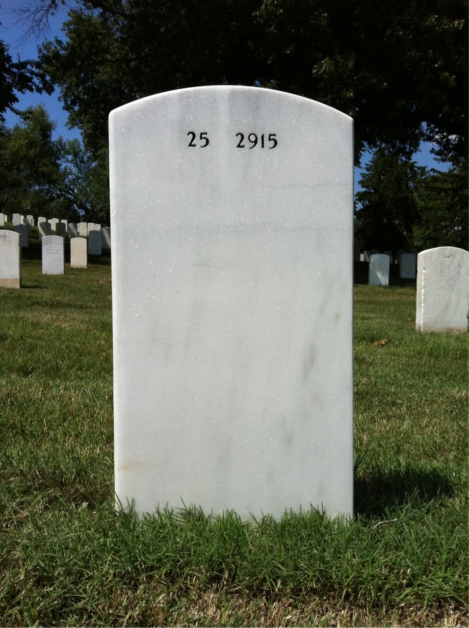 Back of headstone — John Whitman