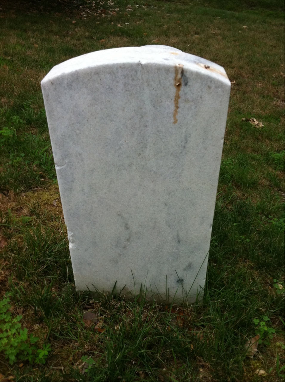 Back of headstone — Earl Baum