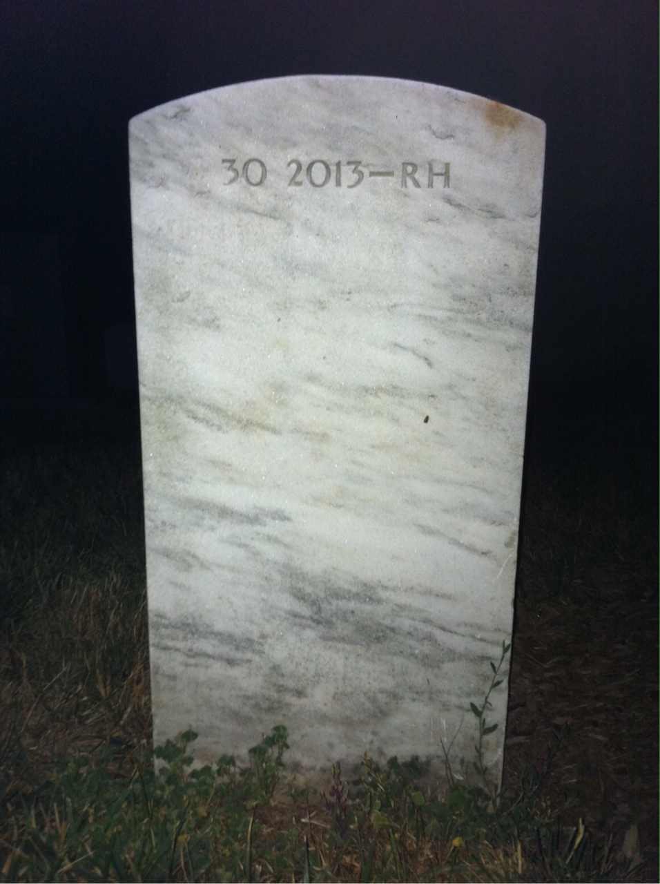 Back of headstone — Thomas Albert