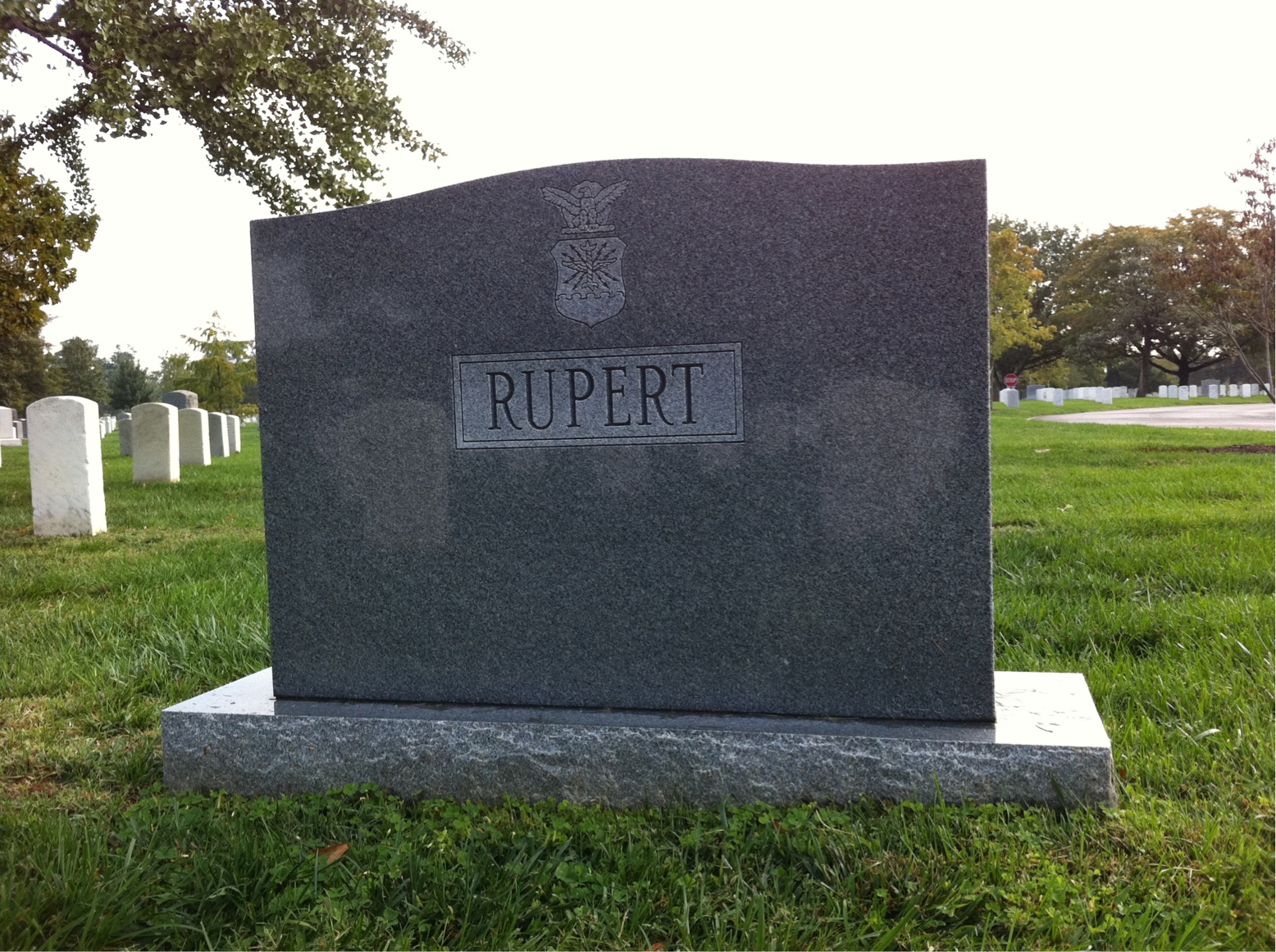 Back of headstone — Claude Rupert