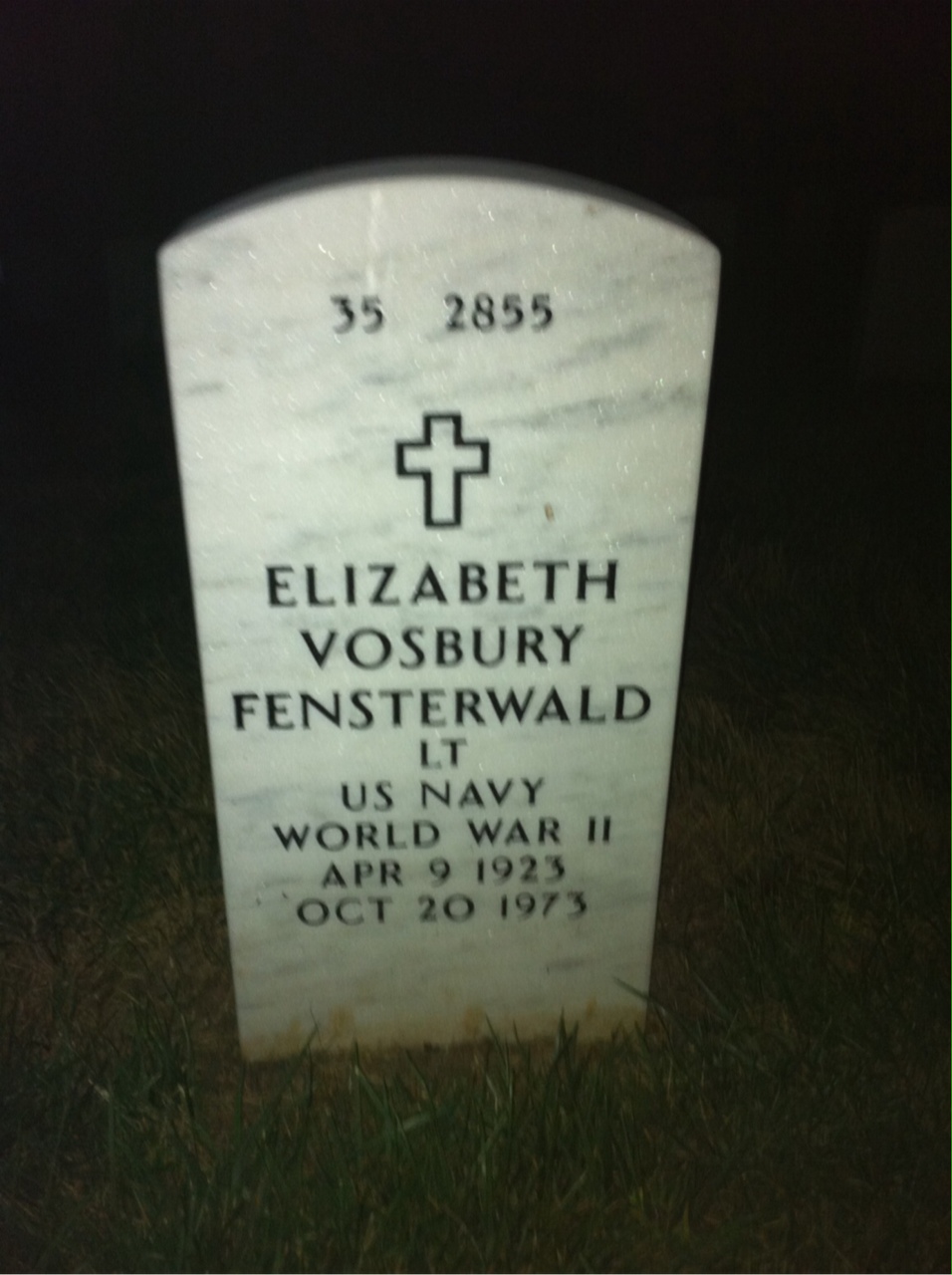 Back of headstone — Bronson Vosbury