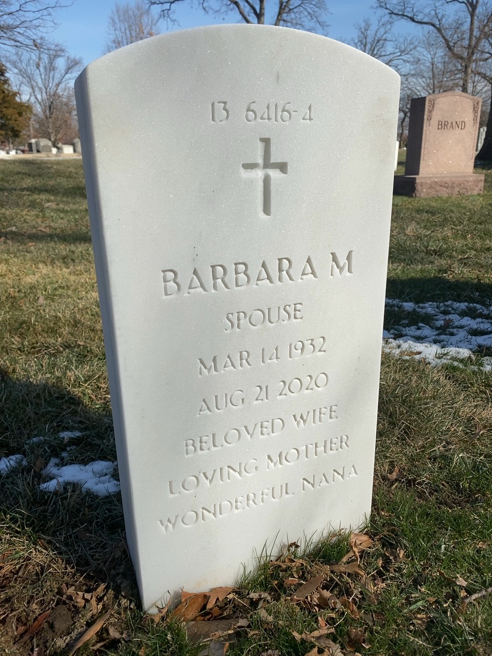 Back of headstone — James Burke