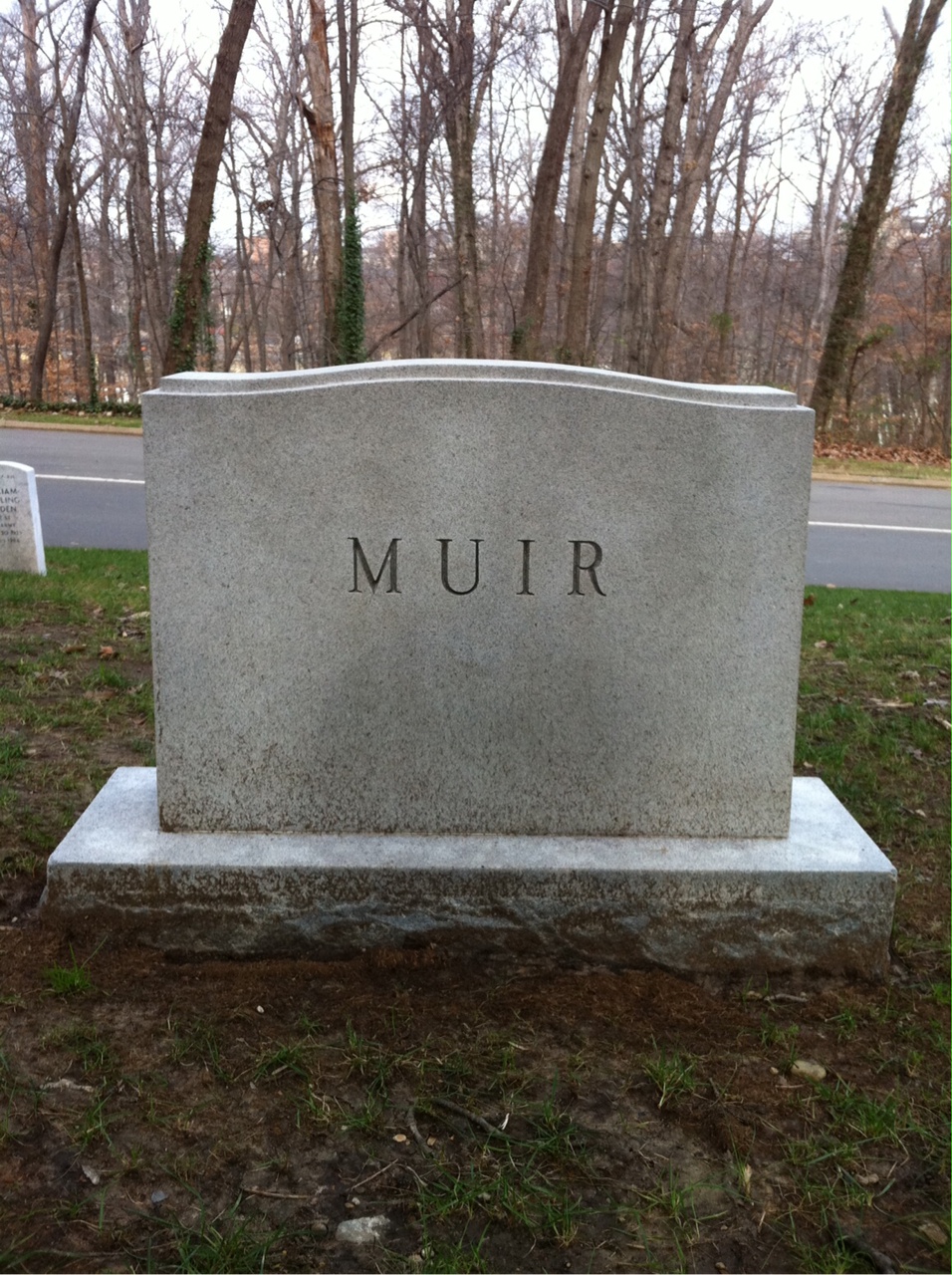 Back of headstone — Robert Muir