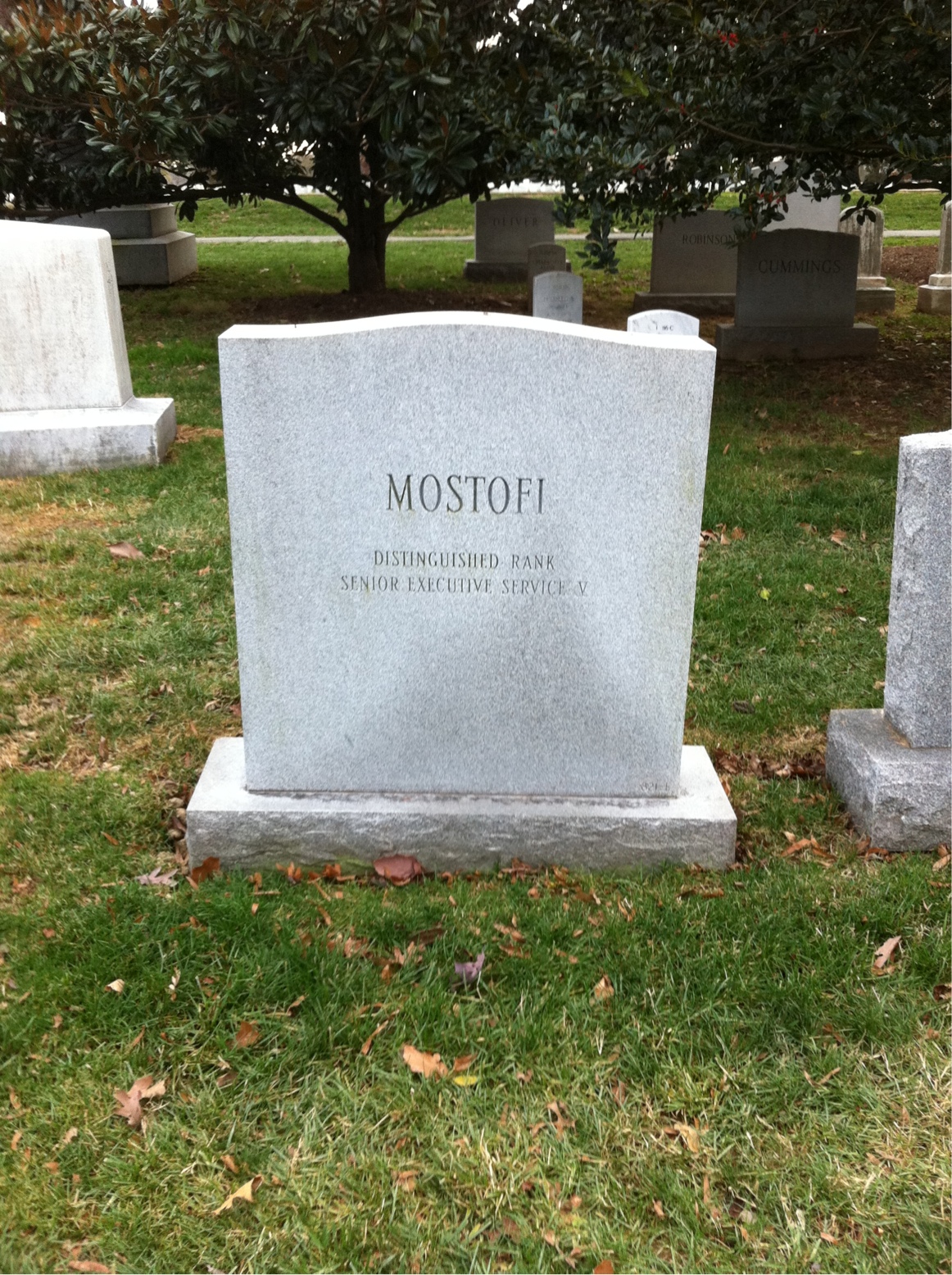 Back of headstone — Dorothy Mostofi