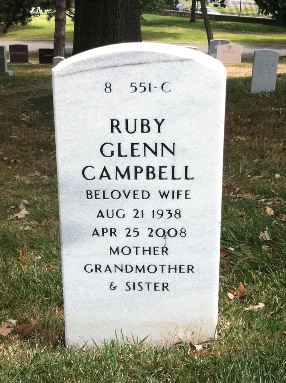 Back of headstone — Franklin Stallings