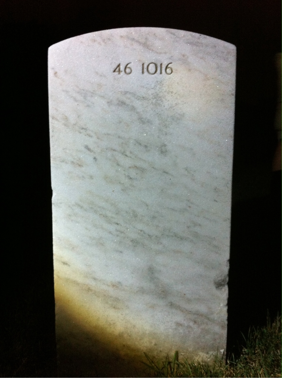 Back of headstone — Augustus Cox