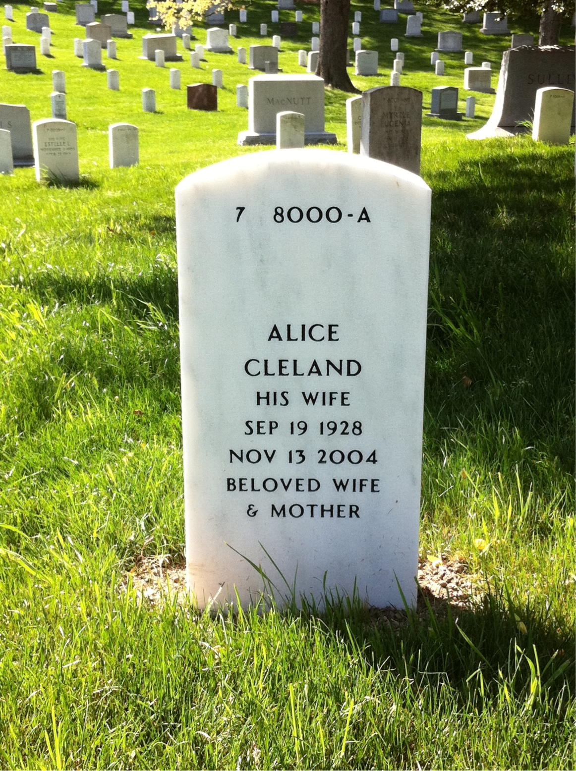 Back of headstone — Robert Clagett