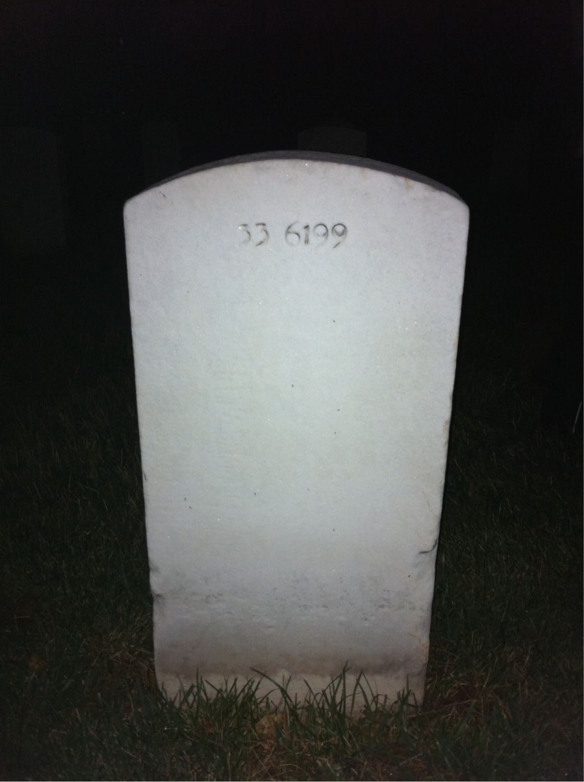 Back of headstone — John Moore