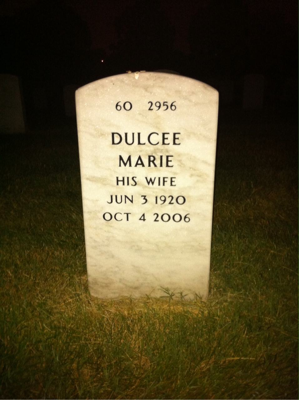 Back of headstone — Lloyd Albright