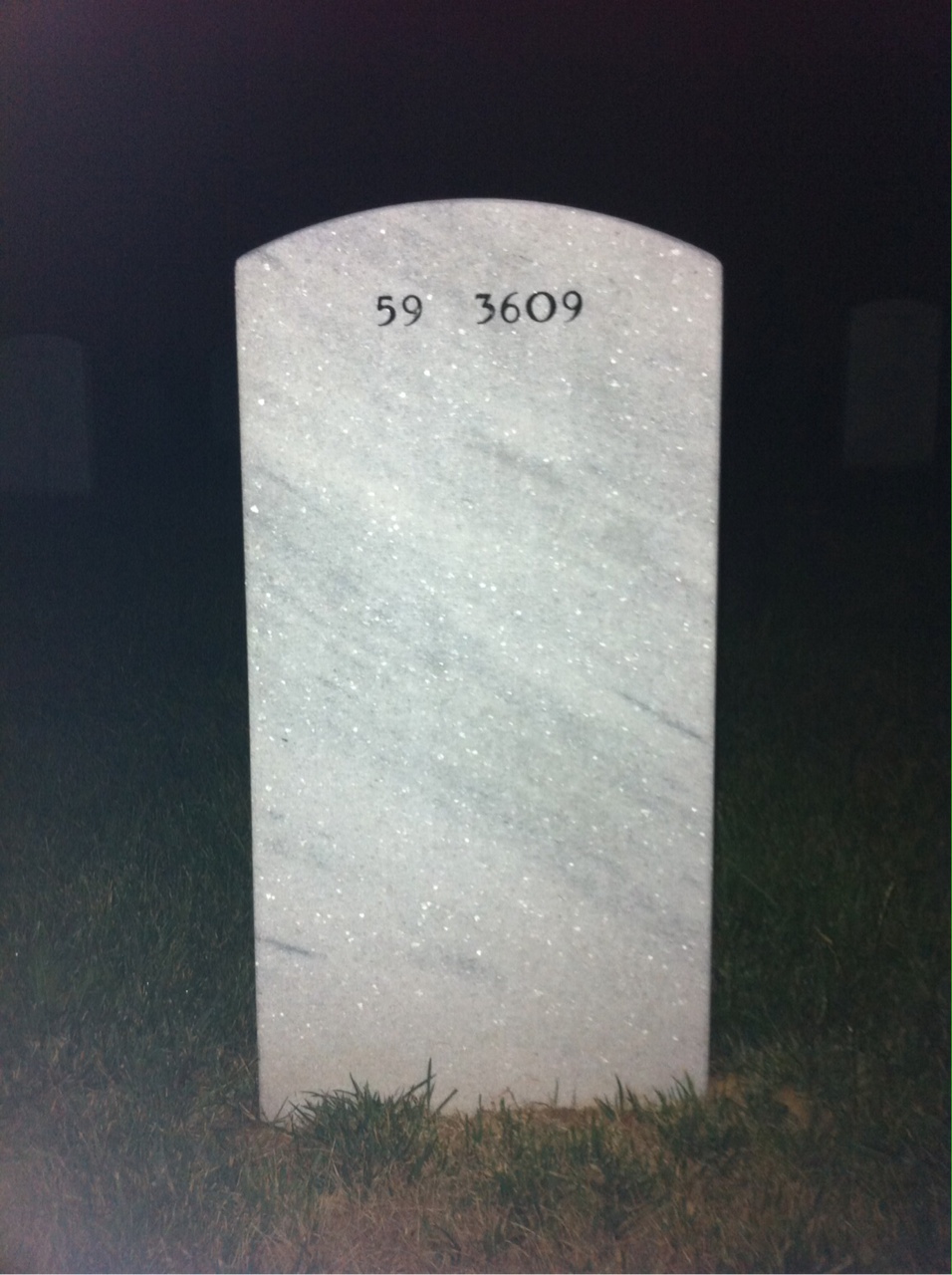 Back of headstone — Ernest Weeks