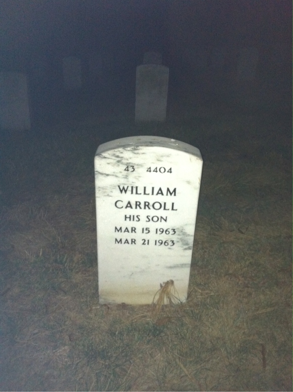 Back of headstone — Carroll Frawley