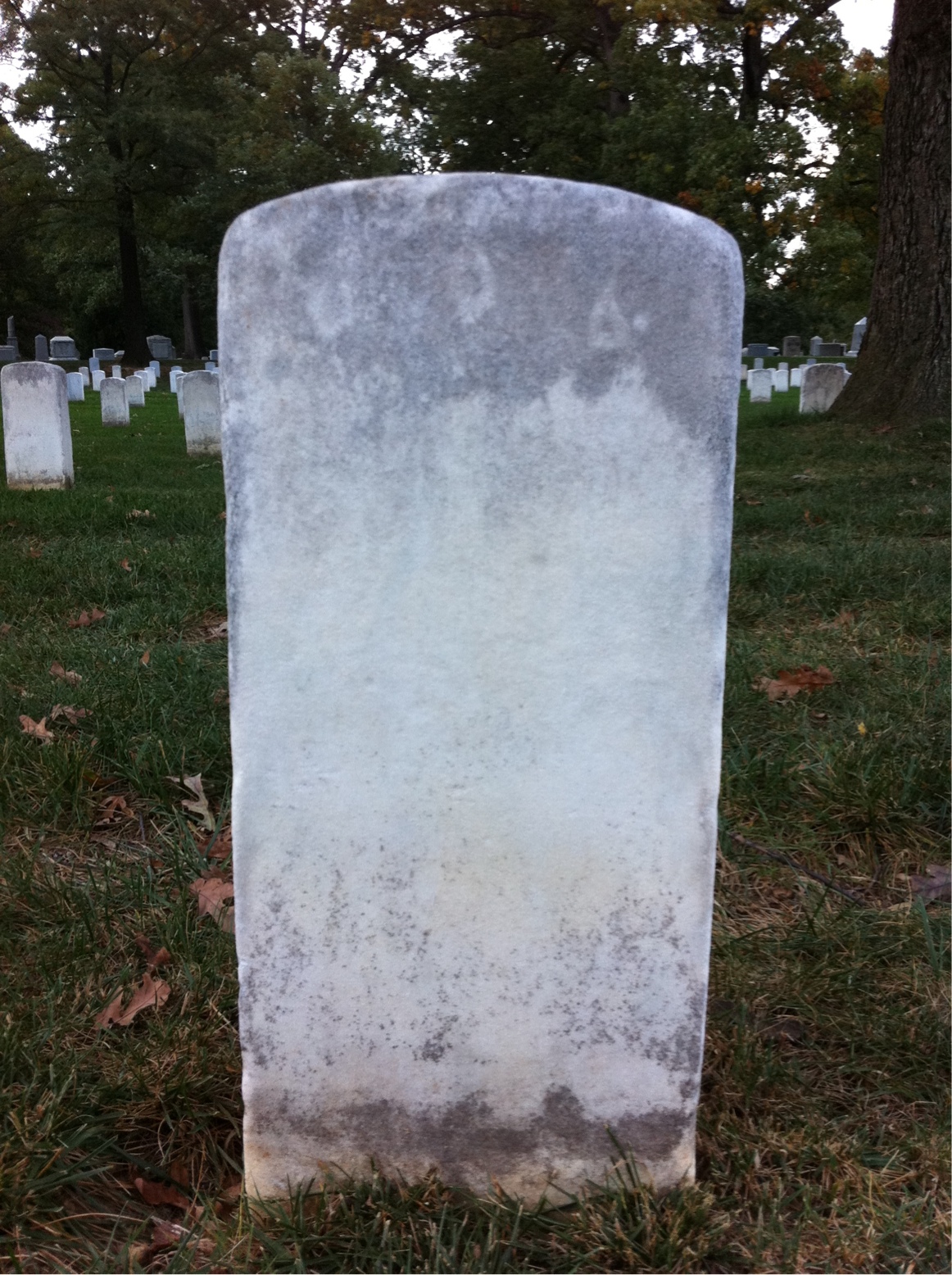 Back of headstone — Aaron Moore