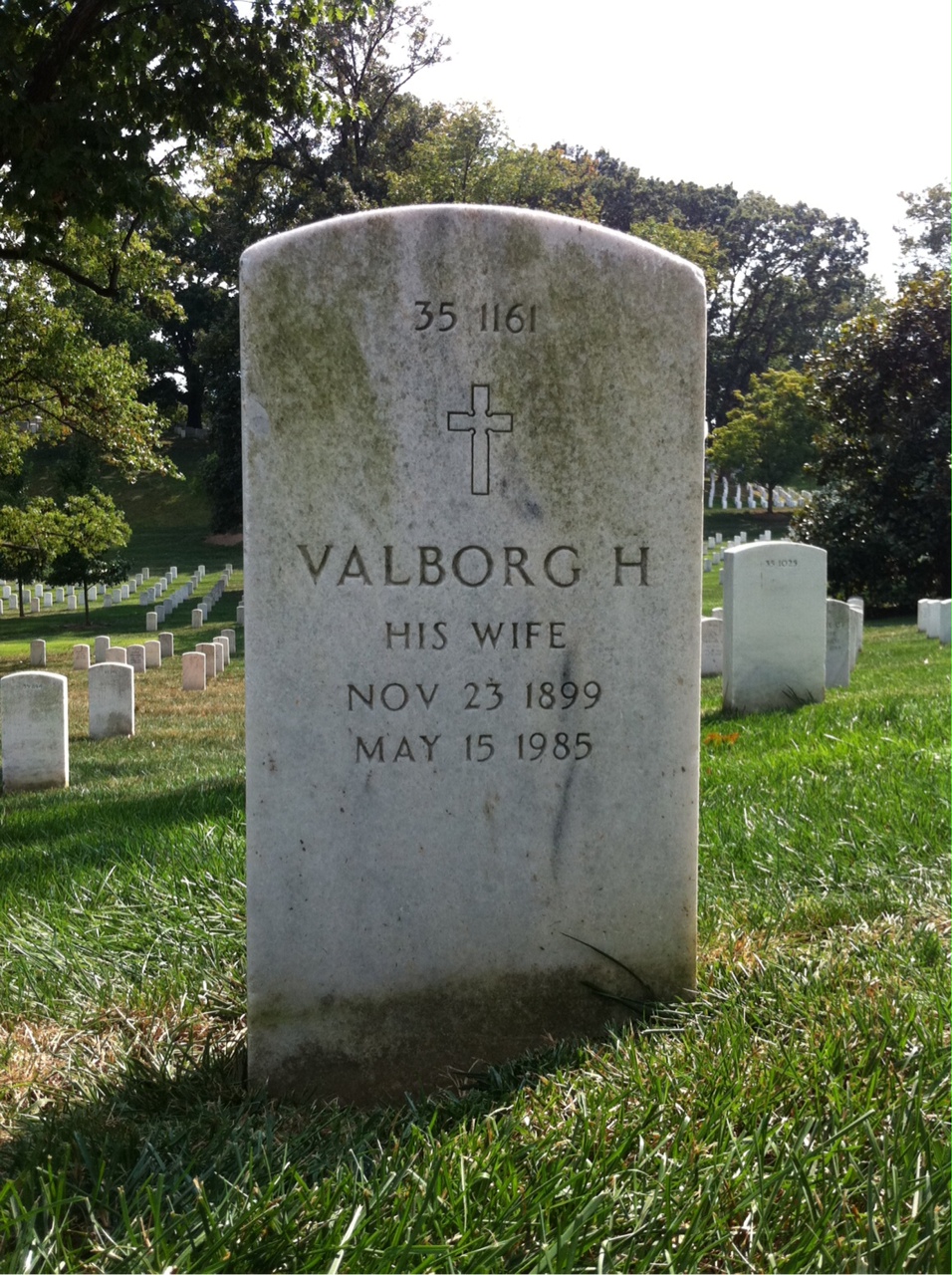 Back of headstone — Elmer Auber