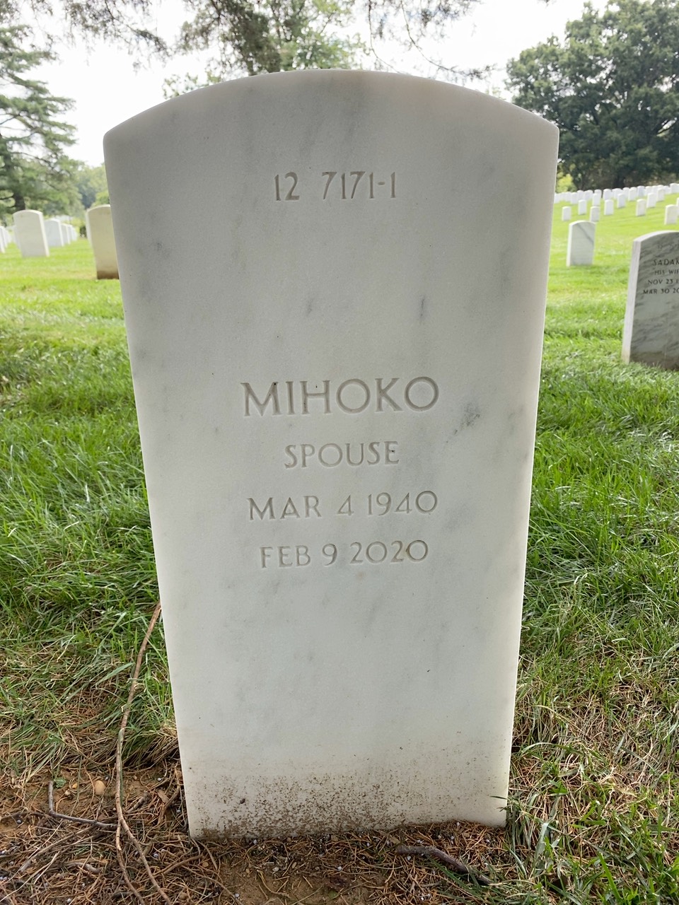 Back of headstone — John Sprinkle