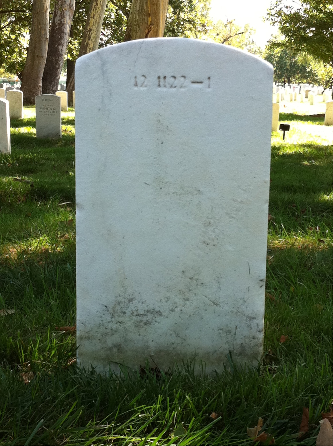 Back of headstone — Walter Mullineaux
