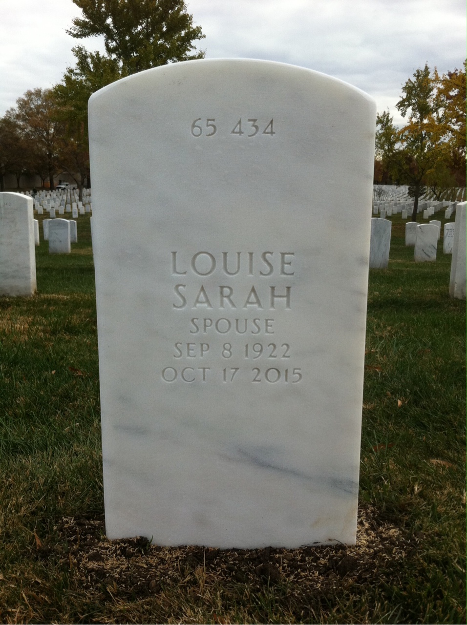 Back of headstone — Woods W Ellis