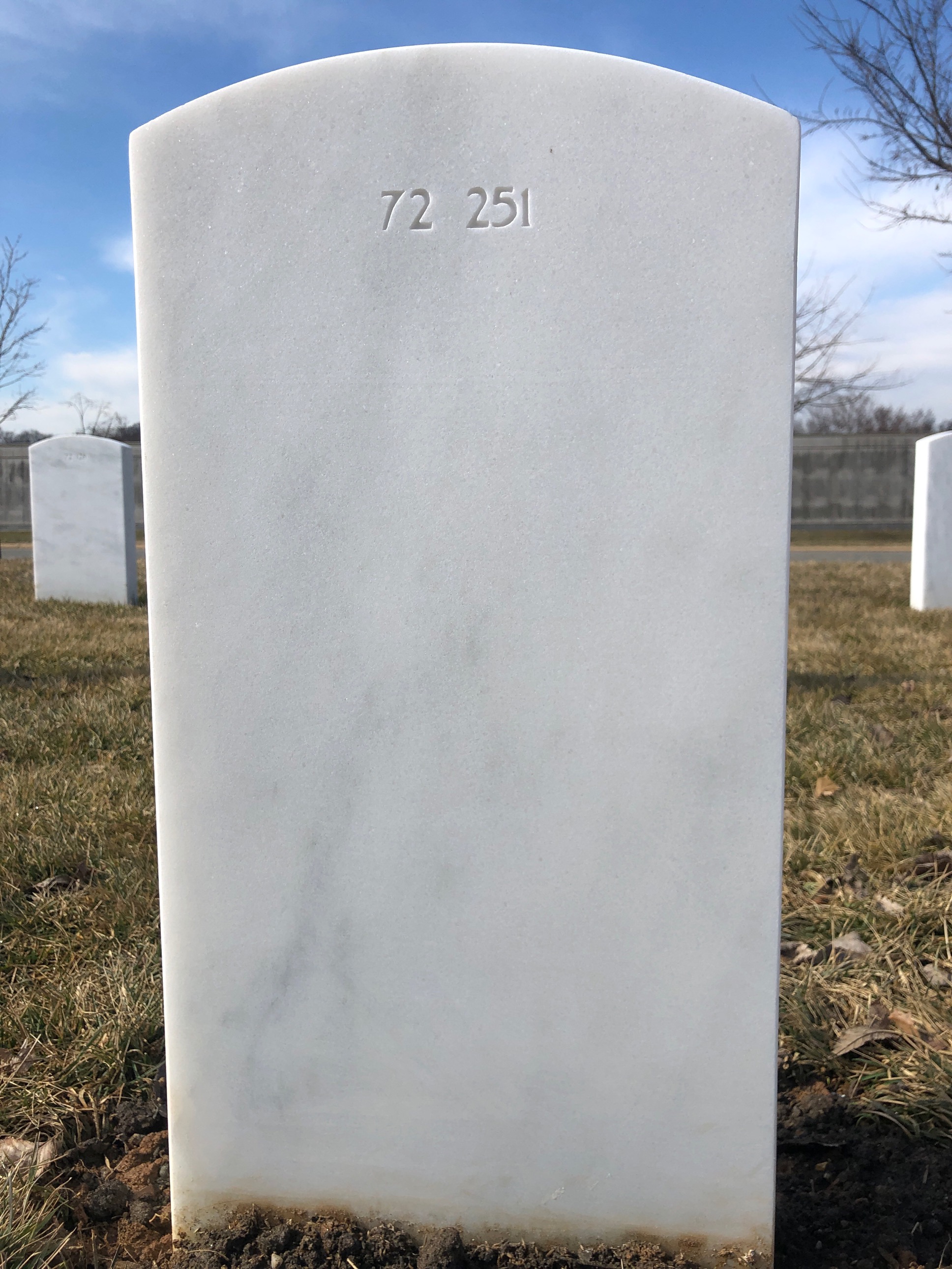 Back of headstone — Allan Arneson