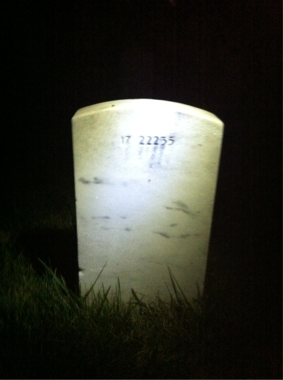 Back of headstone — William Cummings