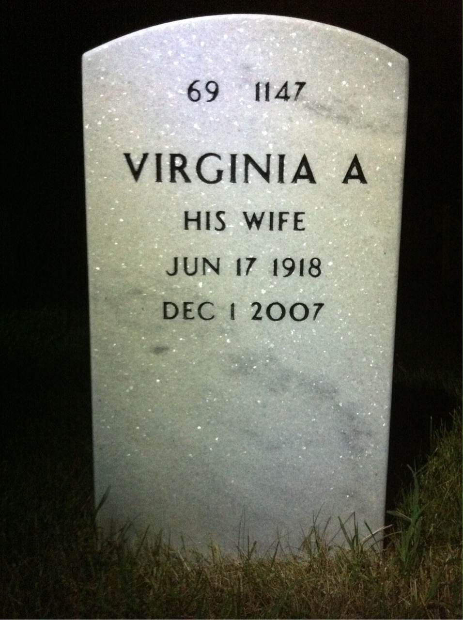 Back of headstone — Thomas Stirewalt