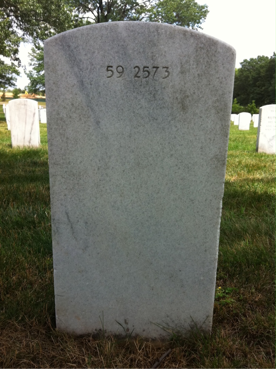 Back of headstone — William Hicks