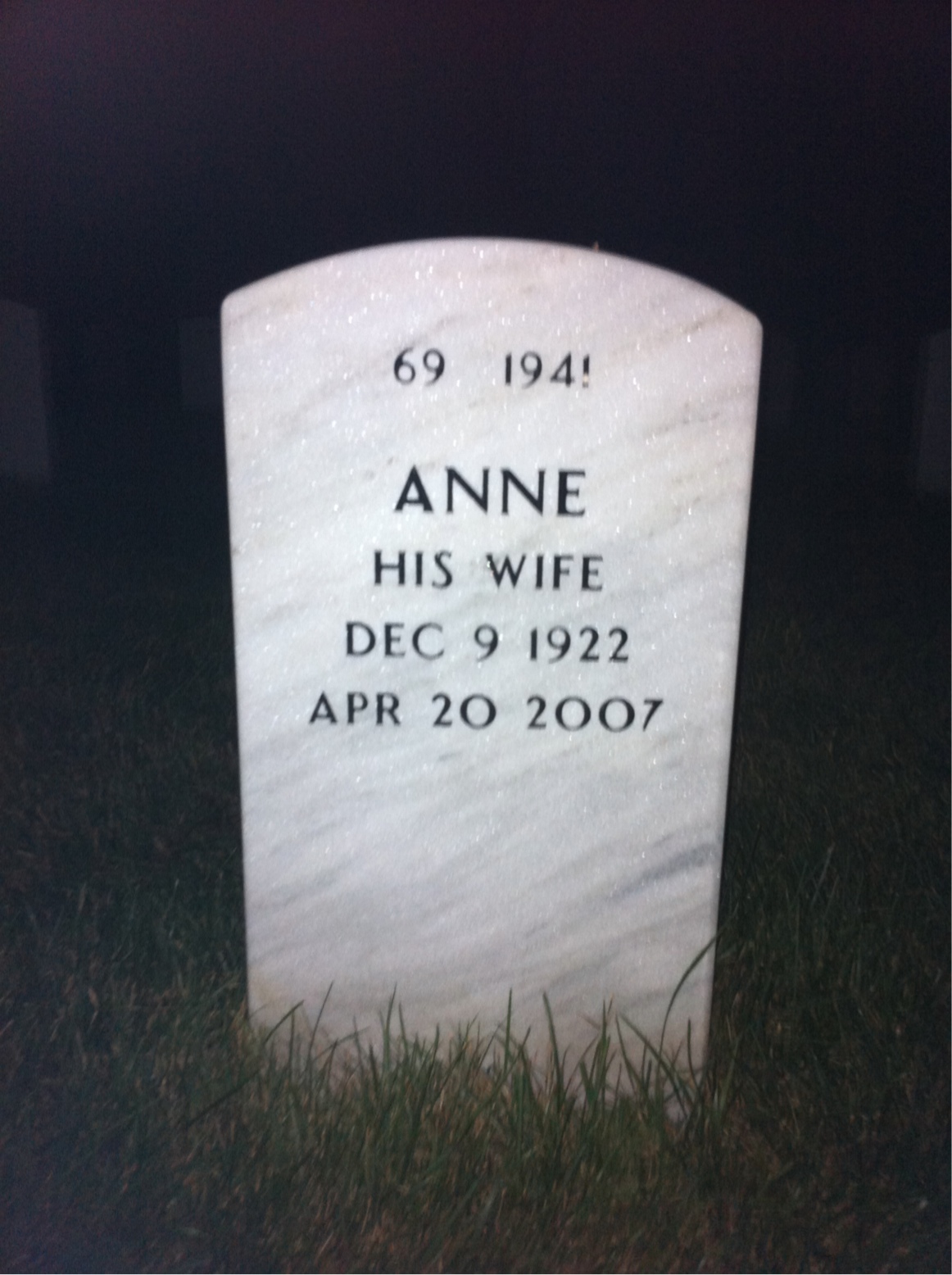 Back of headstone — Rex Potts