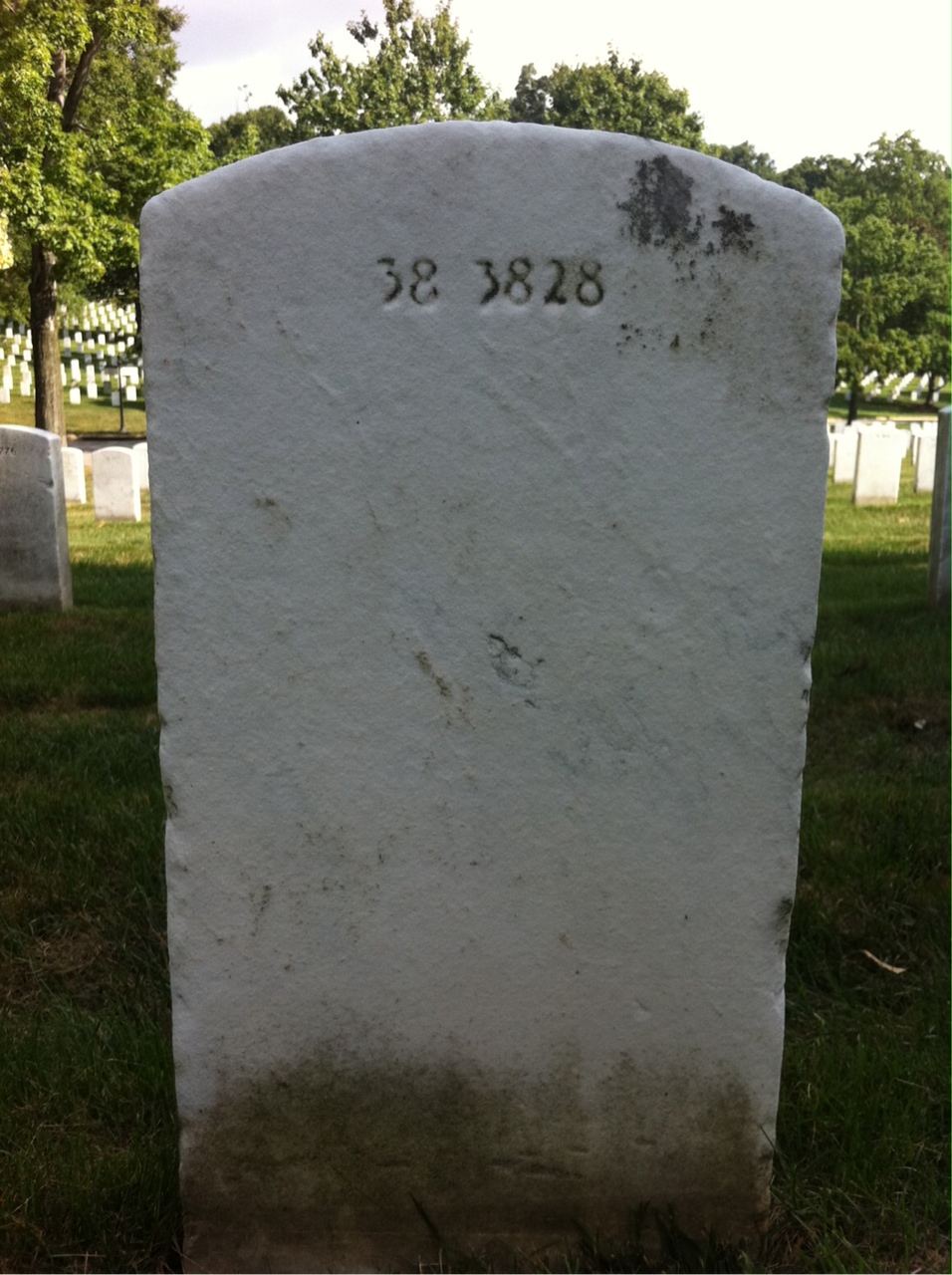 Back of headstone — Arlington Anderson