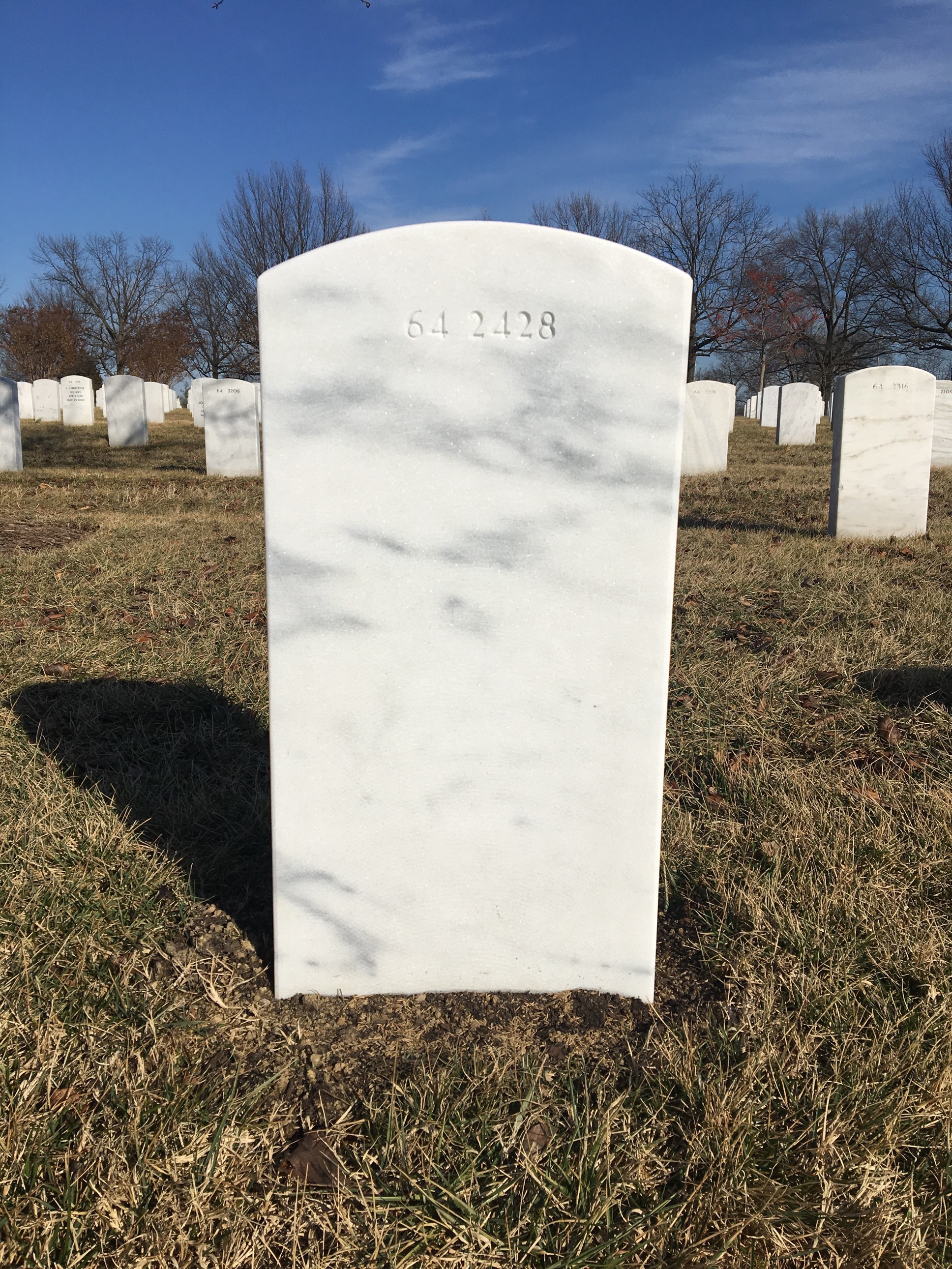 Back of headstone — George Herbst