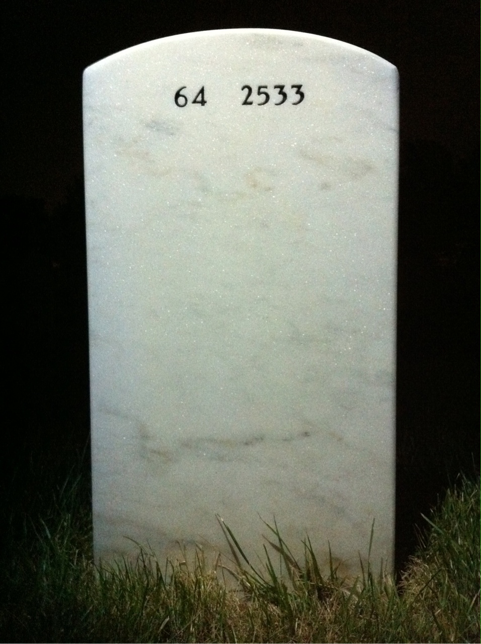 Back of headstone — Christopher Larson