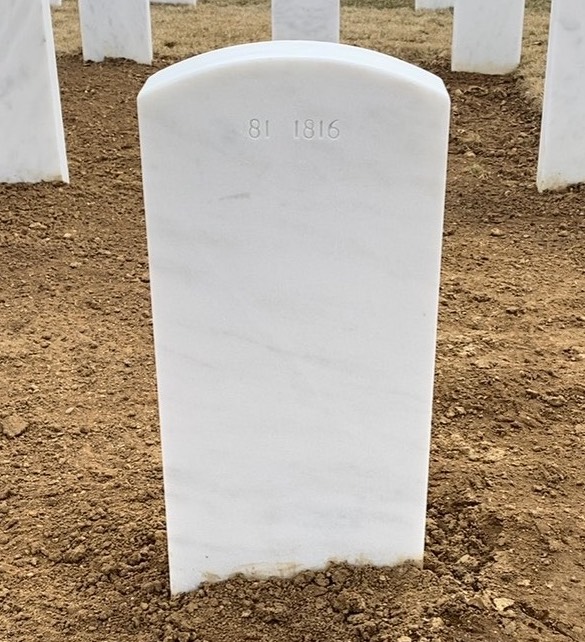 Back of headstone — Timothy Robinson