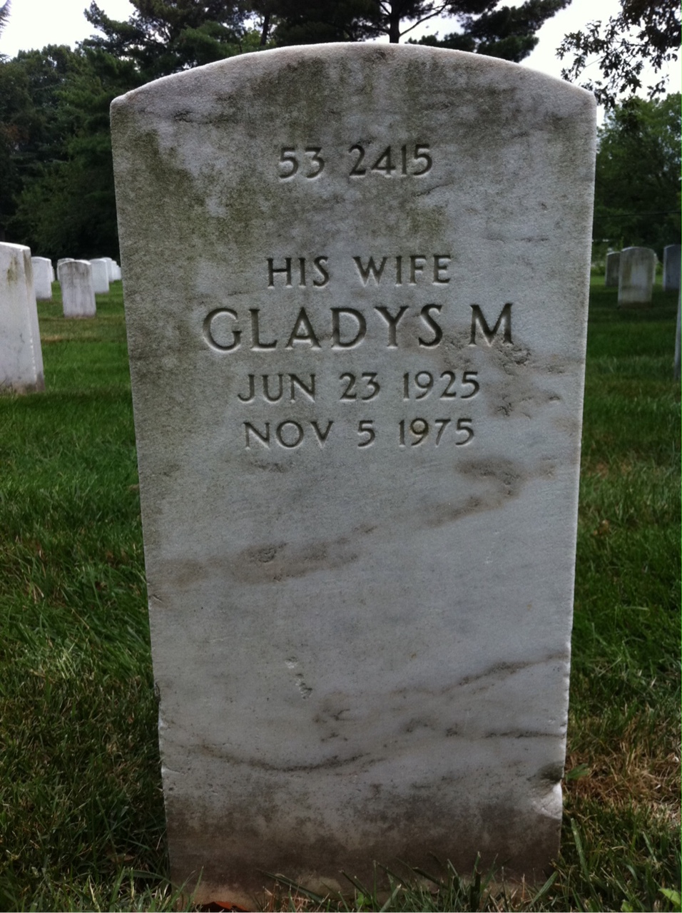 Back of headstone — Thomas G Shannon
