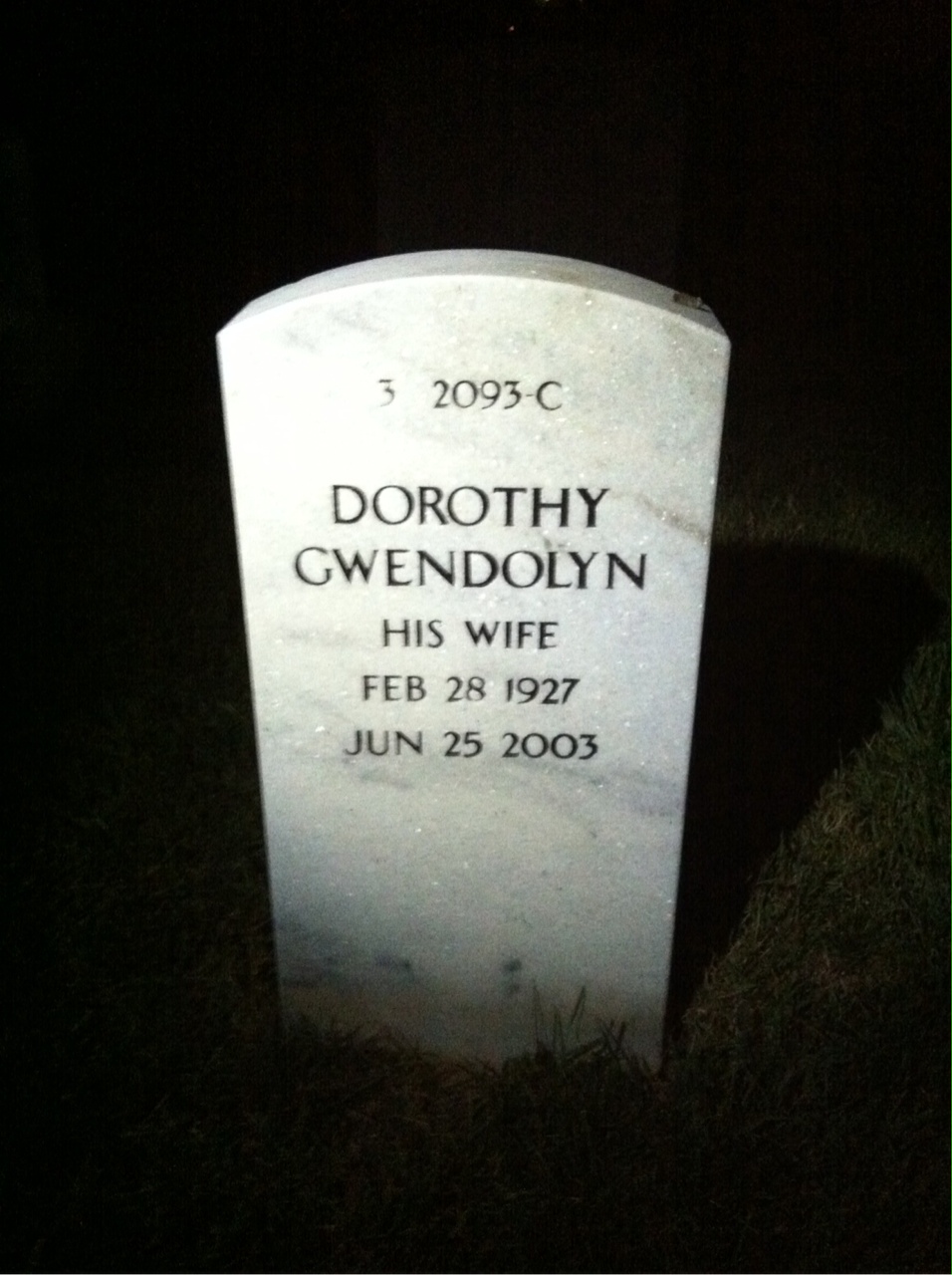Back of headstone — John Jones