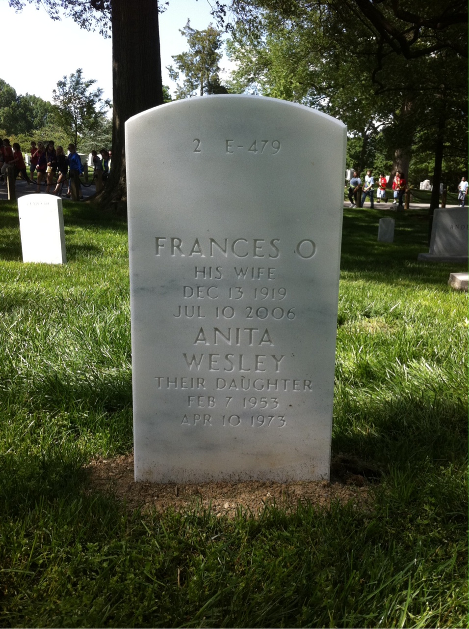 Back of headstone — Adam Harper
