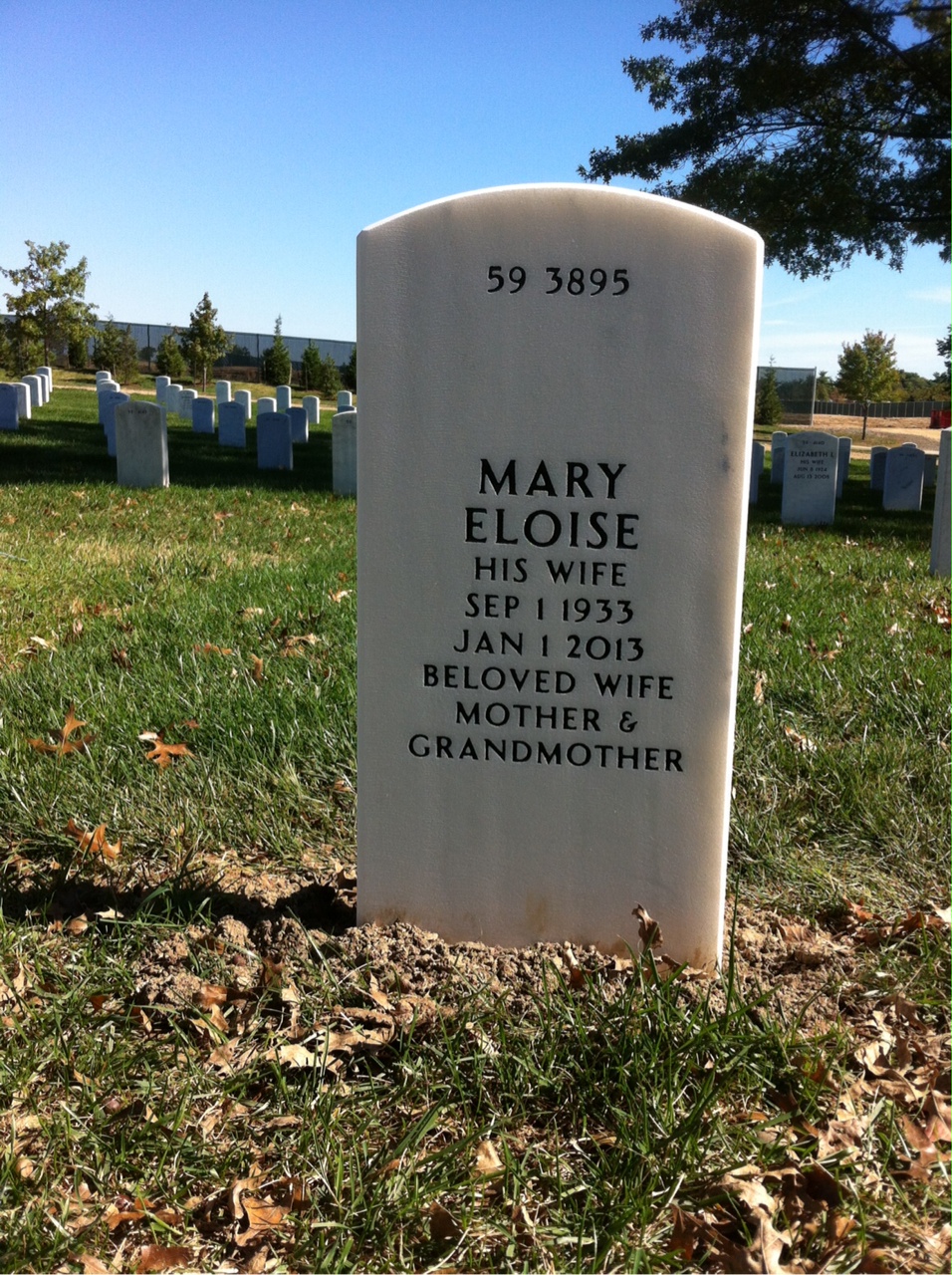 Back of headstone — Benjamin Mitchell