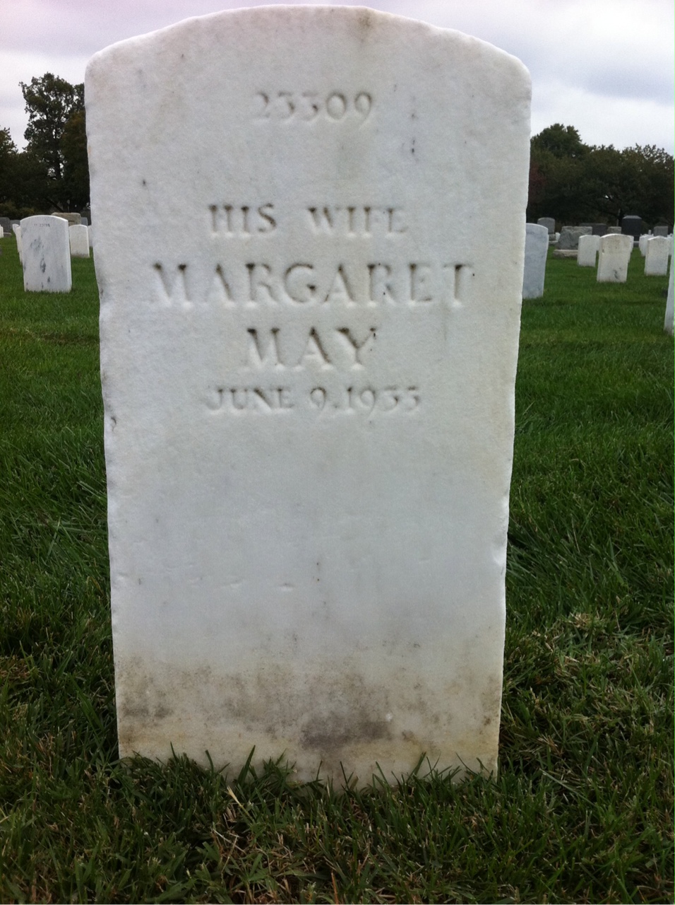 Back of headstone — Frank Mitchell