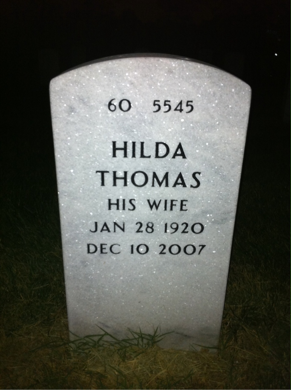 Back of headstone — Ward Martindale