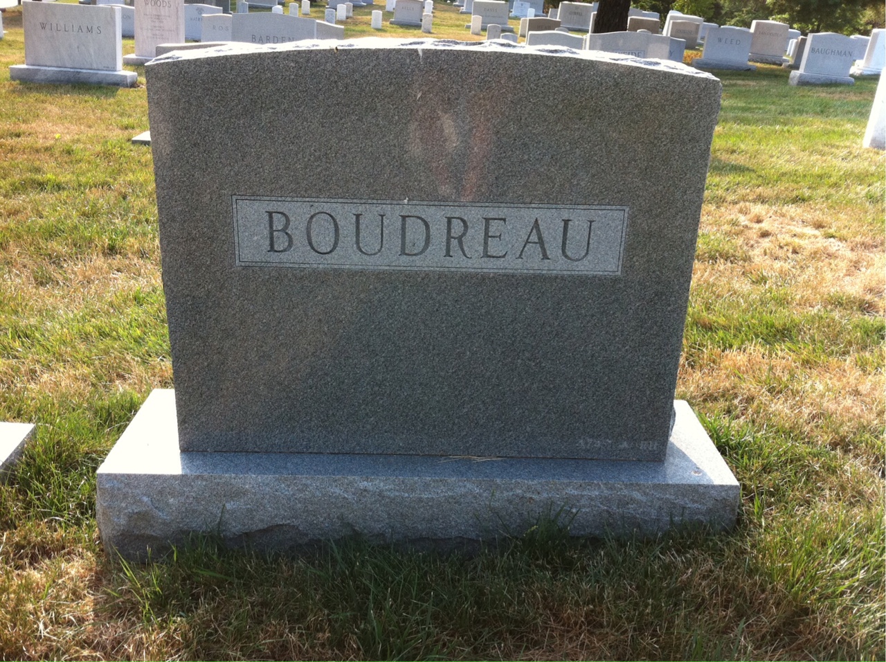 Back of headstone — Arthur Boudreau