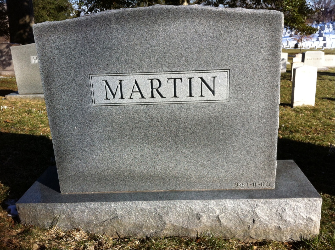 Back of headstone — William Paul Martin