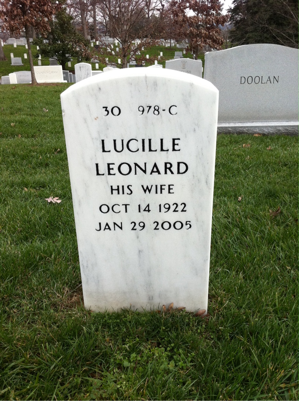 Back of headstone — Herbert Froslie