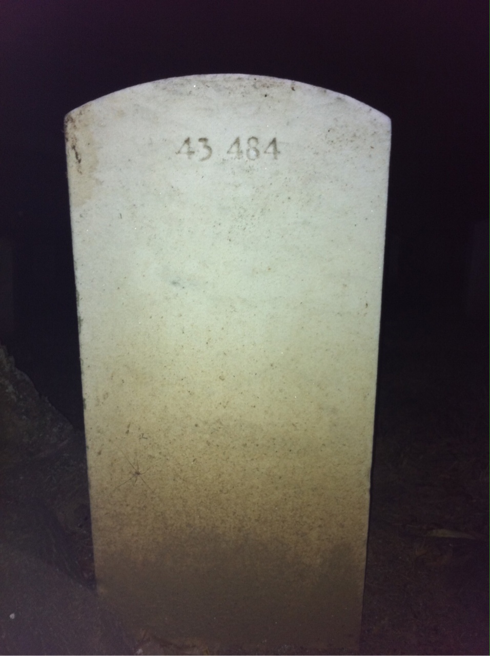 Back of headstone — James Cox