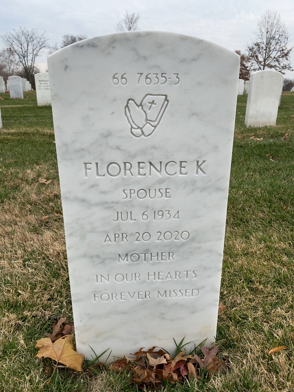 Back of headstone — Frank Attinger