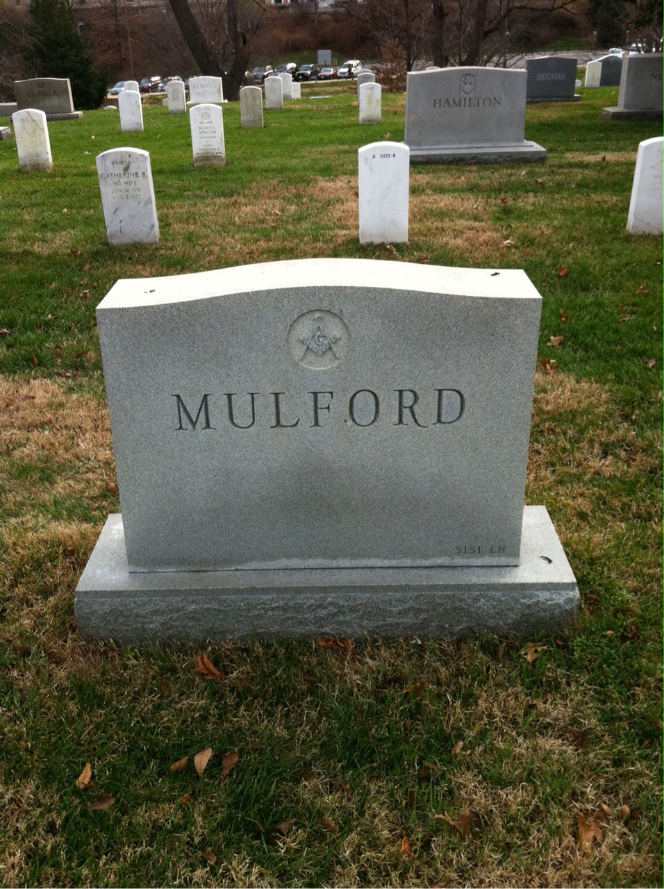 Back of headstone — John Mulford