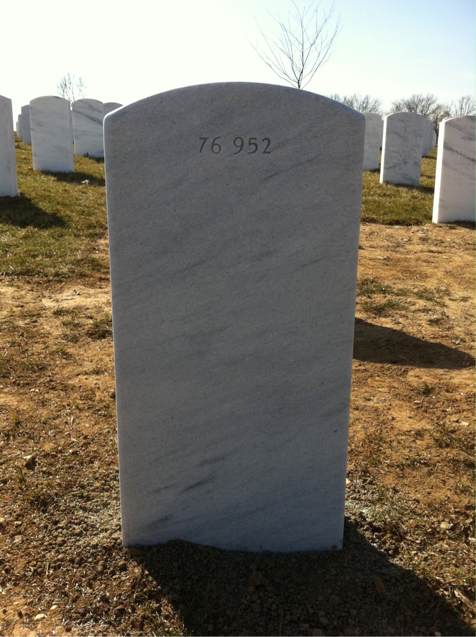 Back of headstone — Patrick T Tvrdik