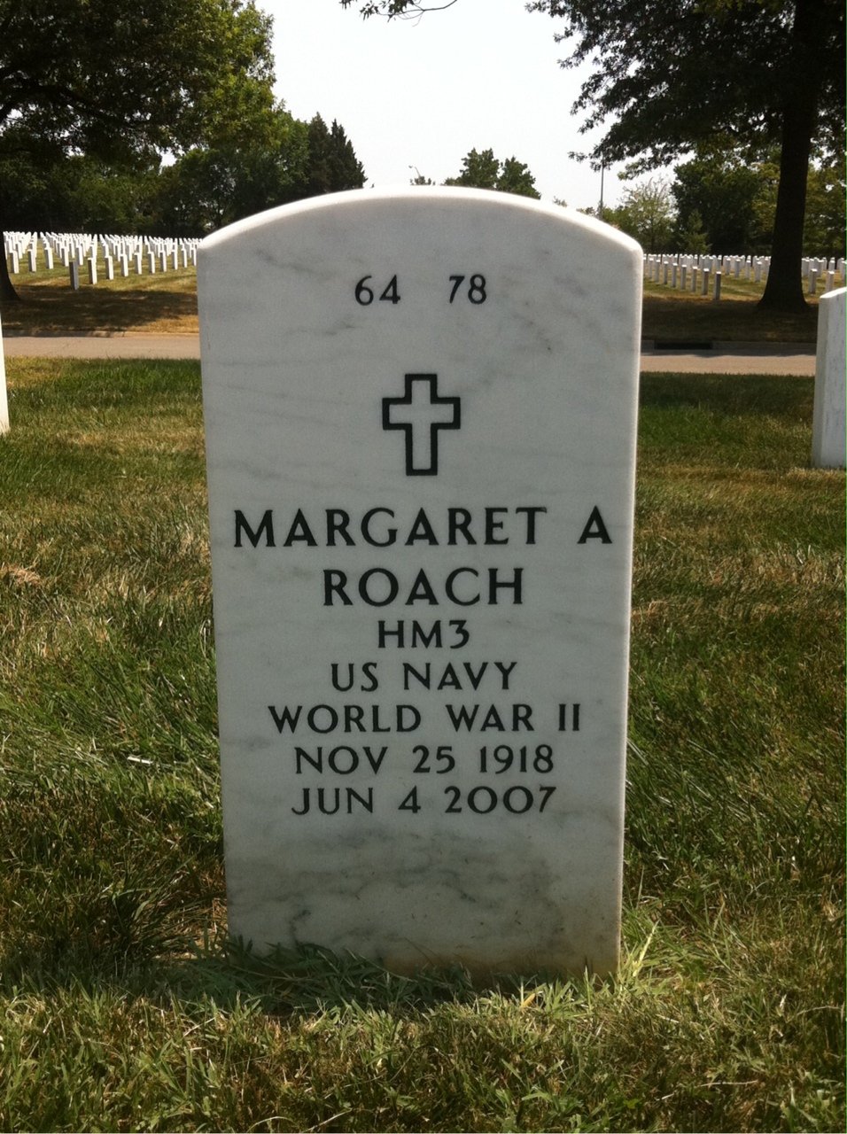 Back of headstone — Homer Roach