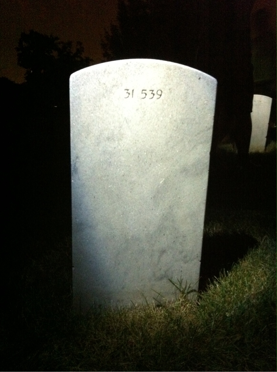Back of headstone — Lorenzo Baker