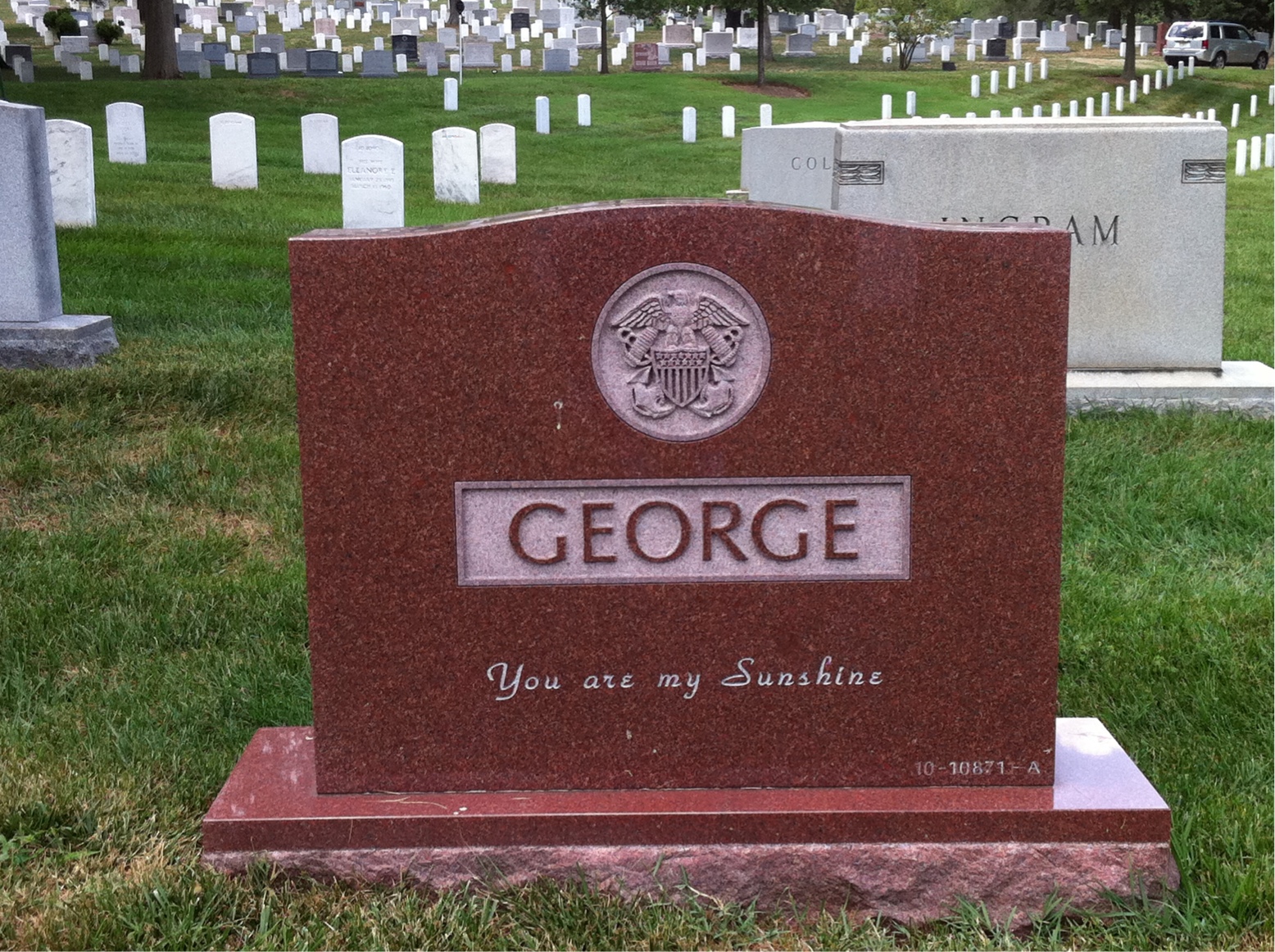 Back of headstone — Desmond George